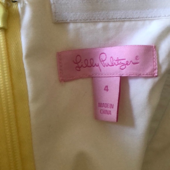 NWOT Lilly Pulitzer Yellow Strapless Dress Size 4 - Picture 7 of 8